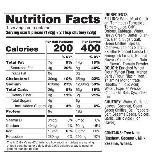 Nutrition info